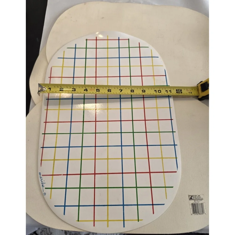 Kane Industries Set of 4 Placemats Multicolor Grid Retro Modernist 17.5x11
